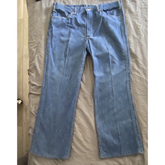 Vintage 70s Lee Jeans Mens Union Tag Straight Leg 36x28 Medium Wash - Picture 4 of 10